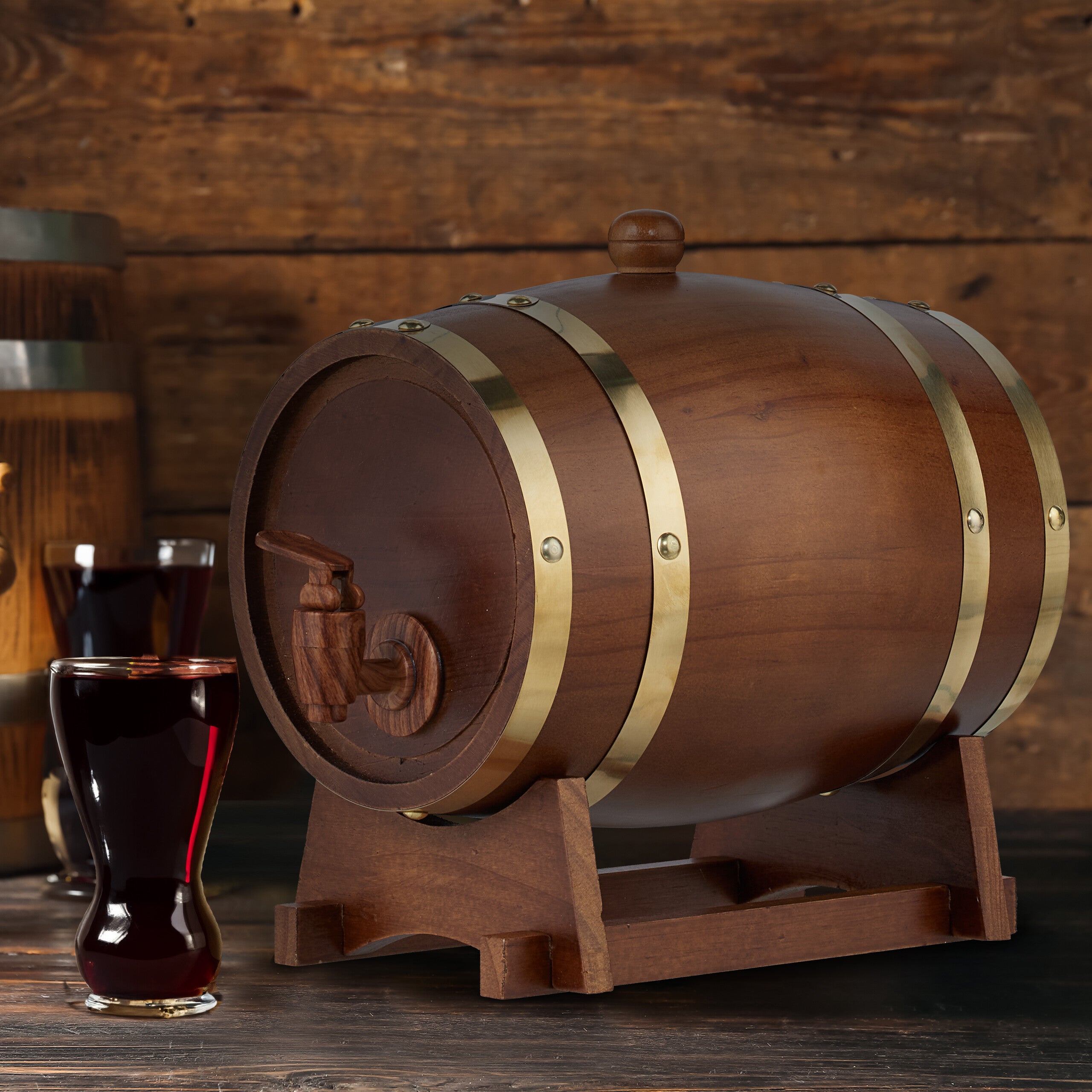 Barile In Legno Per Liquori 2,2L - Mini Botte Con Rubinetto, Per Whisky, Vino, Regalo Originale - Foto 10