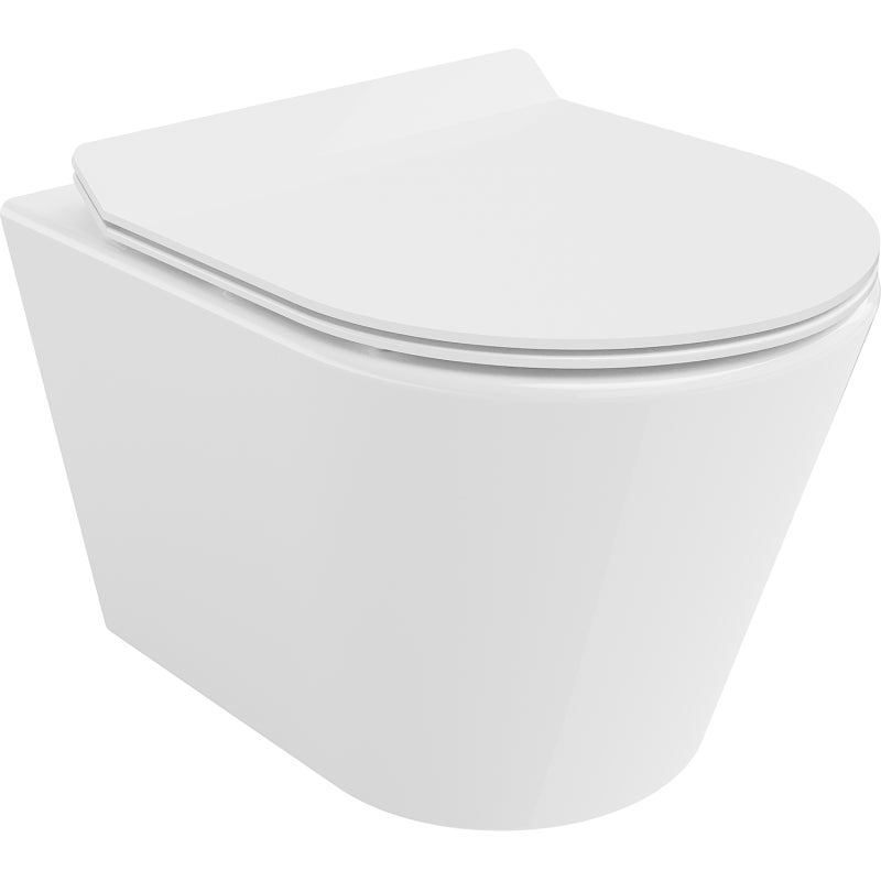 Mexen Rico miska wc Rimless Tornado z deską wolnoopadającą slim, duroplast, biała połysk - 30720100T