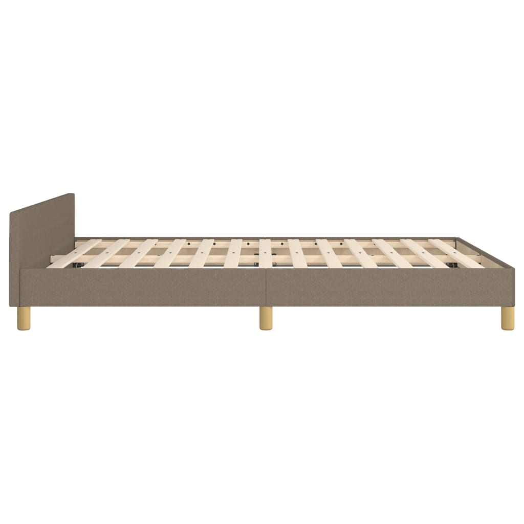 Cadre de lit sans matelas en tissu taupe pour la chambre, 140 × 200 cm - 7