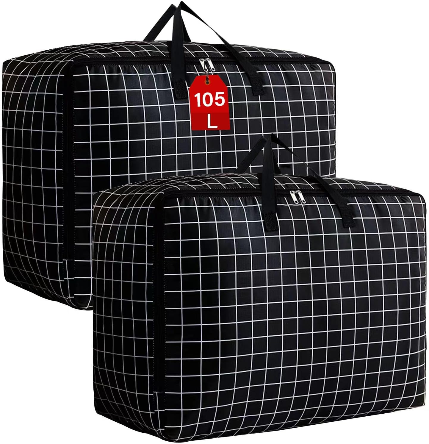 Duża, dwuczęściowa torba do przechowywania, poszewka na kołdrę, torba do przechowywania ubrań, organizer do szafy pod łóżko, gruba, składana (105 l)