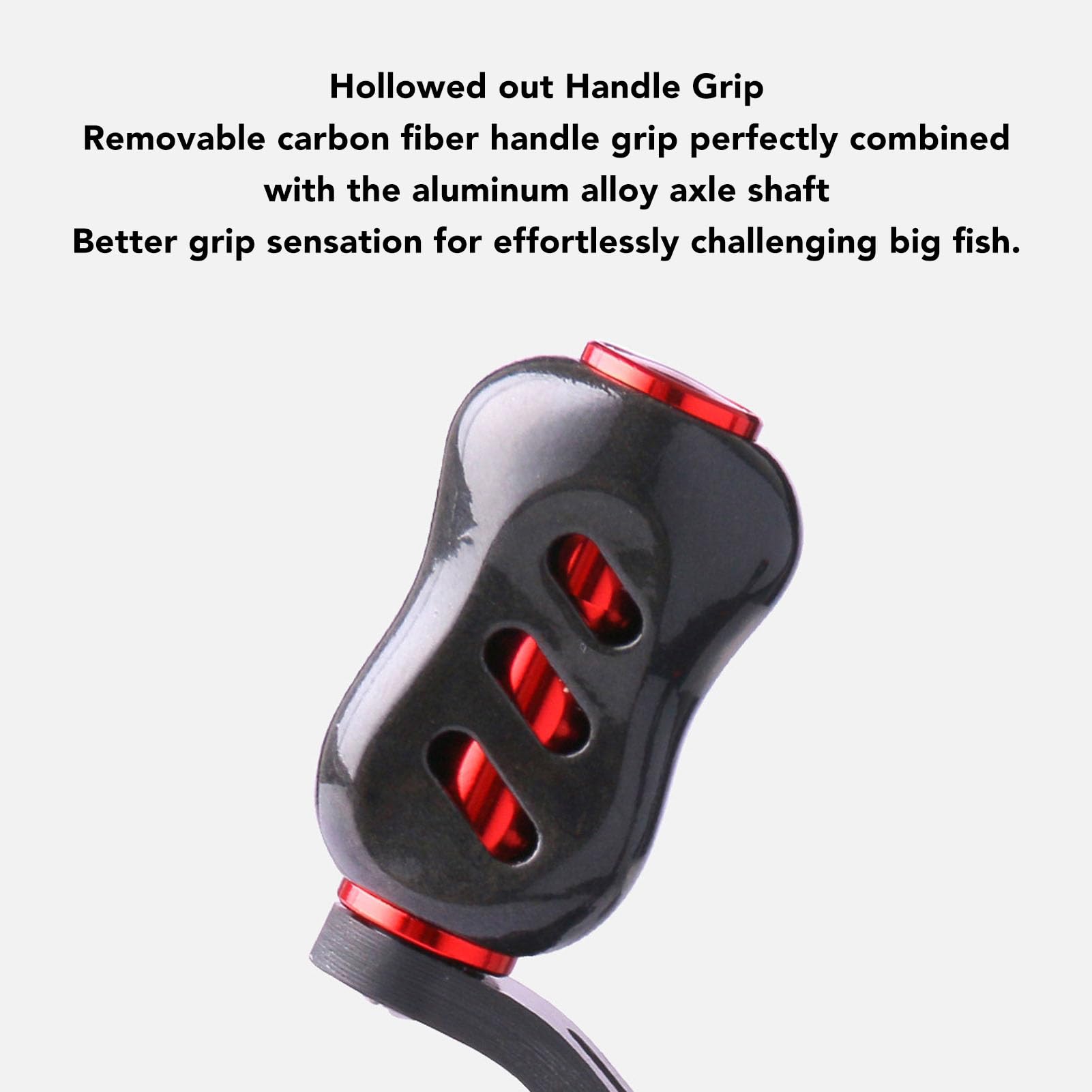 Mulinello da pesca in carbonio Maniglia Baitcasting Mulinello da traina Doppio bilanciere Mulinello da pesca ultraleggero Manovella Accessorio per mar - 7