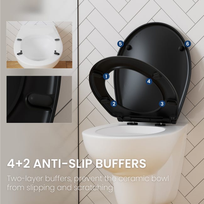 Lunette Wc Abattant Toilette Noir CECIPA MAX Siège De Toilette En