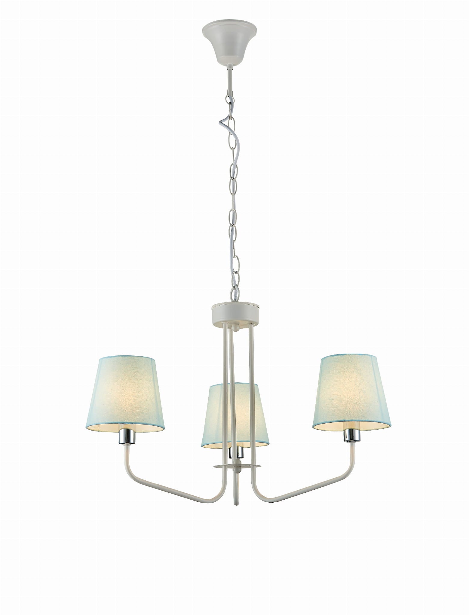 Lampa wisząca York biało-niebieska 3xE14x60W wym: 44 x 58 x 58 cm metal Candellux