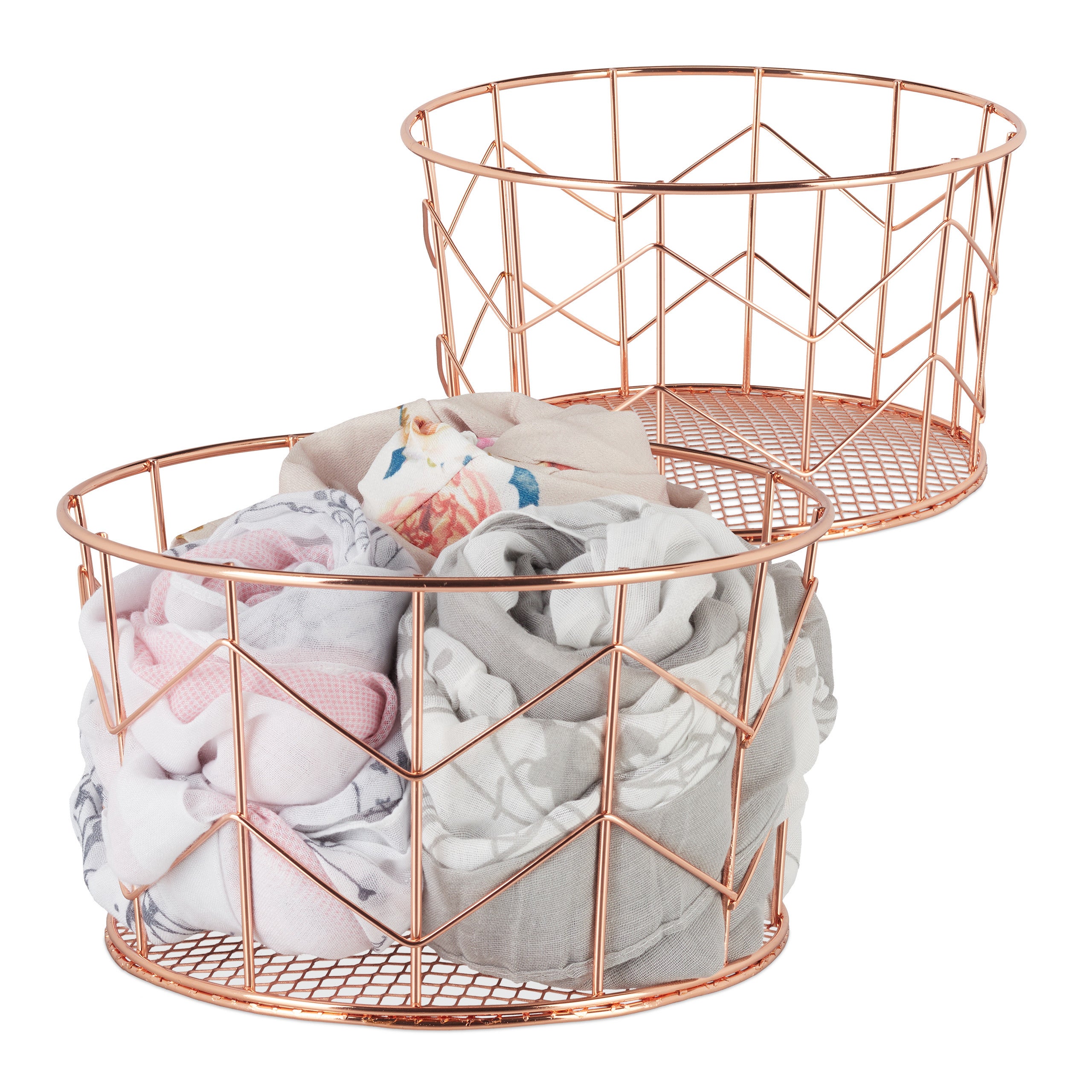Panier de rangement en fil de fer, panier à linge en fil métallique, panier de rangement pour articles divers, panier de rangement pour chambre à coucher, buanderie (doré