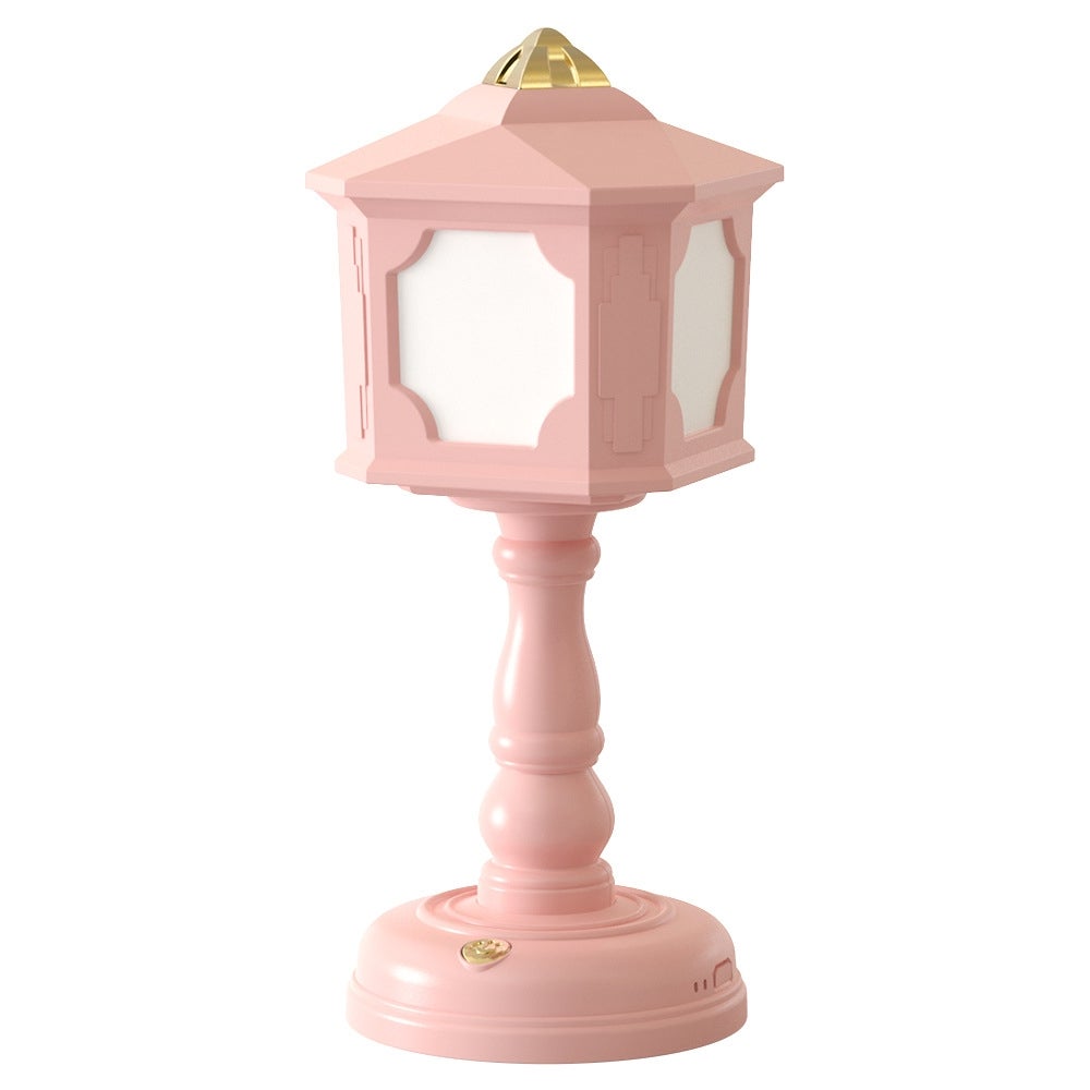Mini lampka biurkowa w stylu vintage, ściemniana lampka biurkowa LED z portem USB do ładowania, 3 kolory