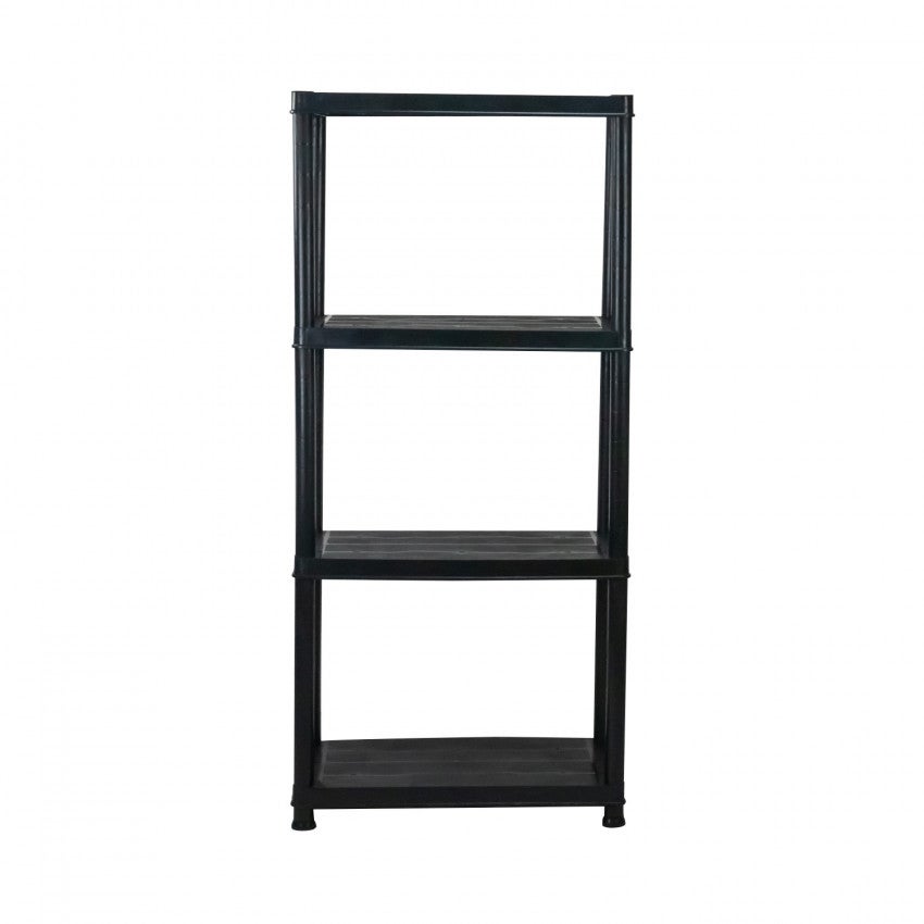 Étagère De Rangement 4 Niveaux - Plastique Gris, 61 X 30 X 130 Cm - Charge 25 Kg Par étagère