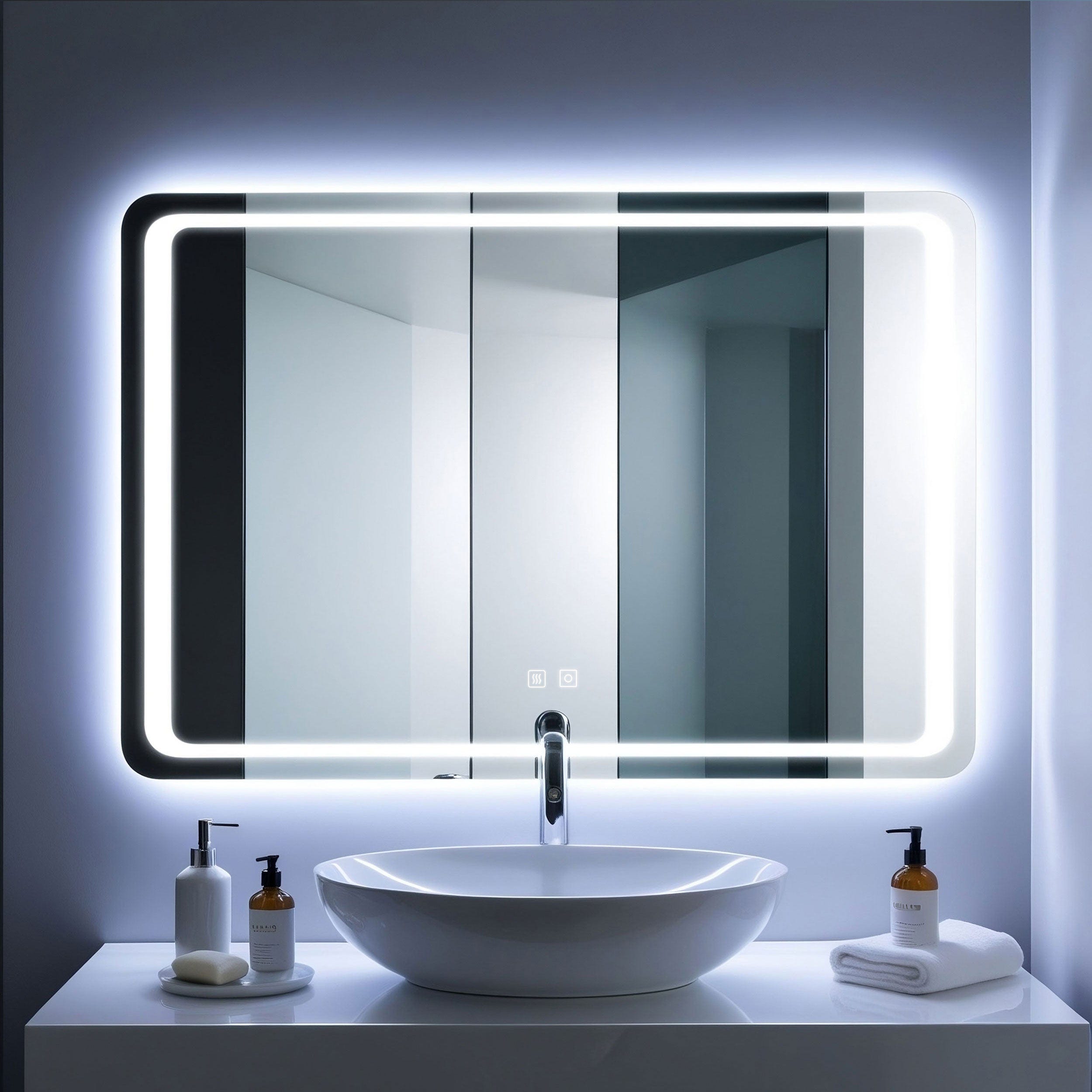 SANILAND Miroir LED Moderne Pour Salle De Bain clairage 6000K Avec saniland-miroir-led-moderne-pour-salle-de-bain-clairage-6000k-avec
