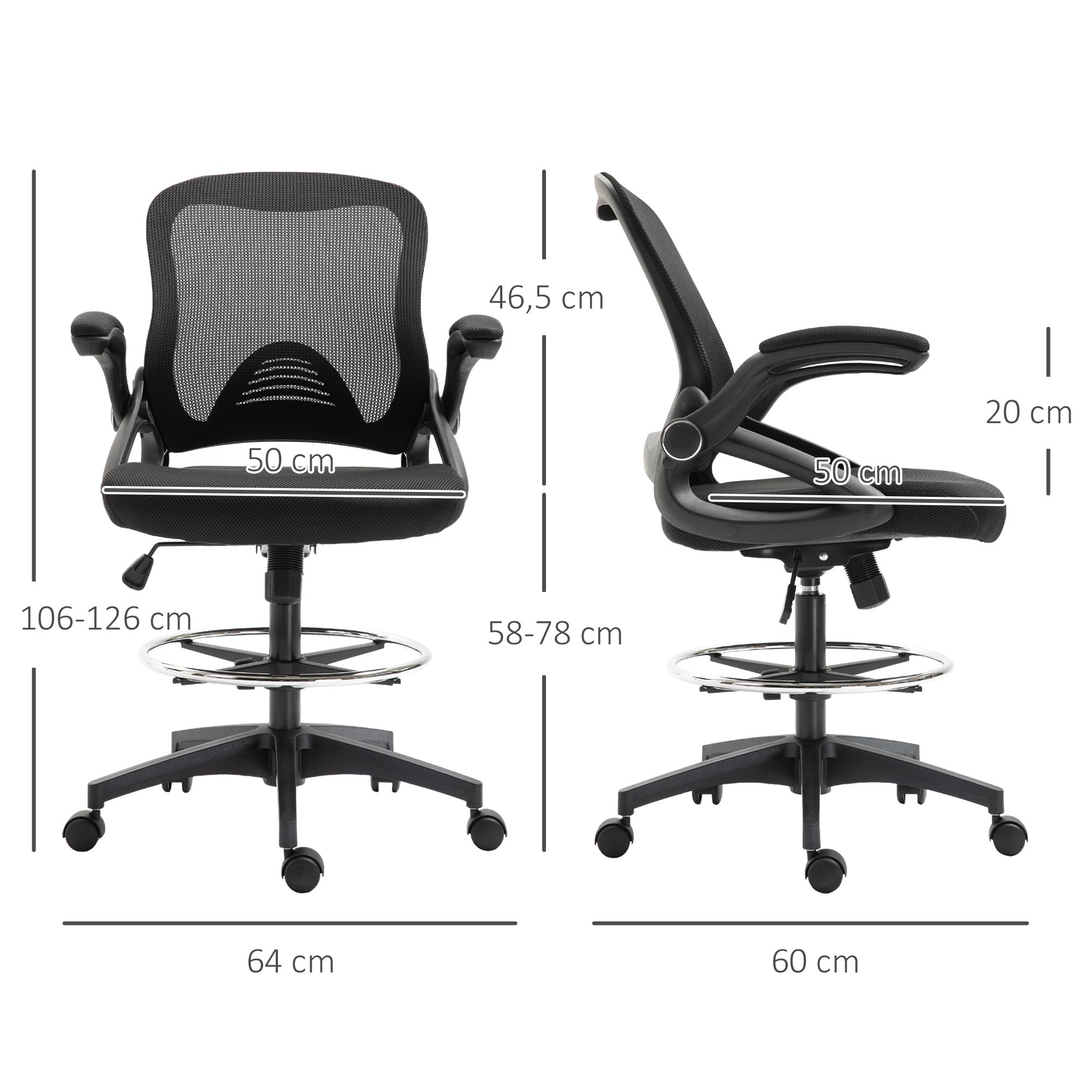 fauteuil de bureau Tissu Vinsetto - 3