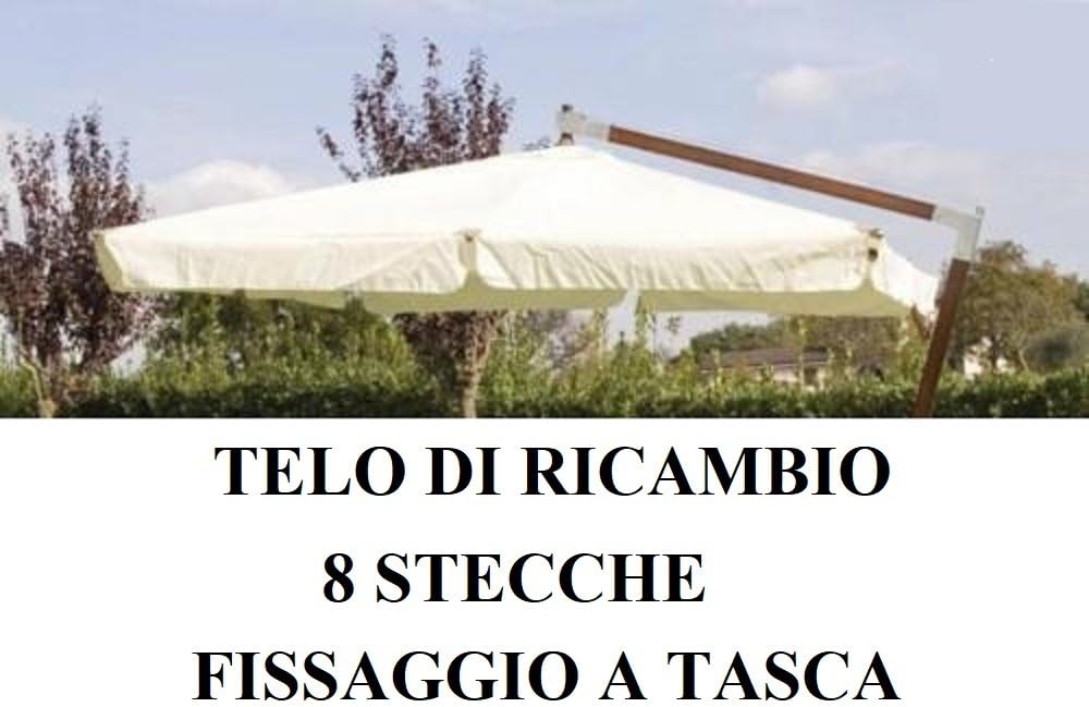 Telo Di Ricambio Per Ombrellone Sunny Bay Copertura In Poliestere 220 G M2 3 X 4 Mt Bianco 87400849