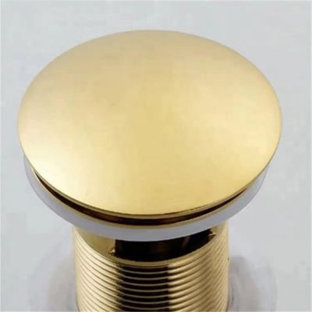 Bonde de lavabo Pop Up En laiton Universel Sans tropplein Pour lavabo et lavabo Doré - 5