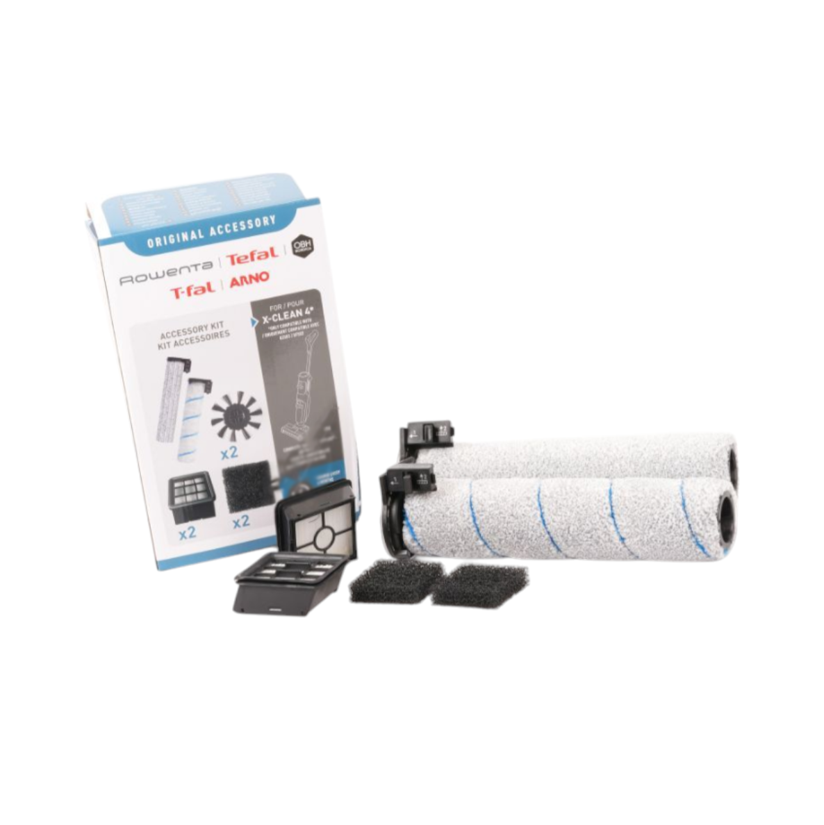 Kit accesorii Rowenta ZR335A00 cu role si filtre, compatibil cu aspiratorul vertical cu spalare X-Clean 4, seriile GZ503xx