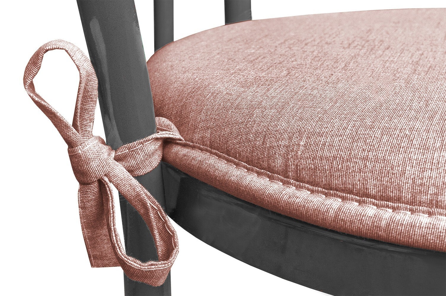 Lot De 4 Coussins De Chaise Rond Coton Lavable Doux Housse De Chaise Couleur Unie Pastel Rouge - 3