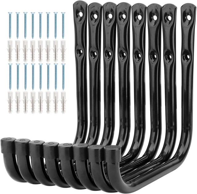 Lot De 2 Supports Muraux 3-en-1 Acier Inox – Porte-Balai, Serpillère & Outils, Adhésif Sans Perçage