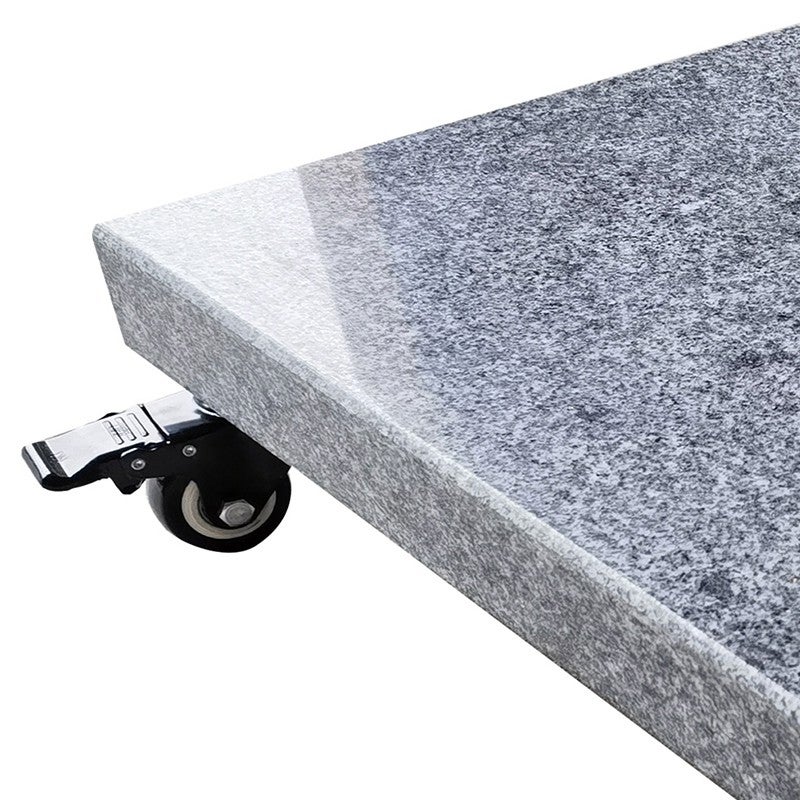 Pied de parasol en granite gris 120 kg avec roulettes Platinia - 5