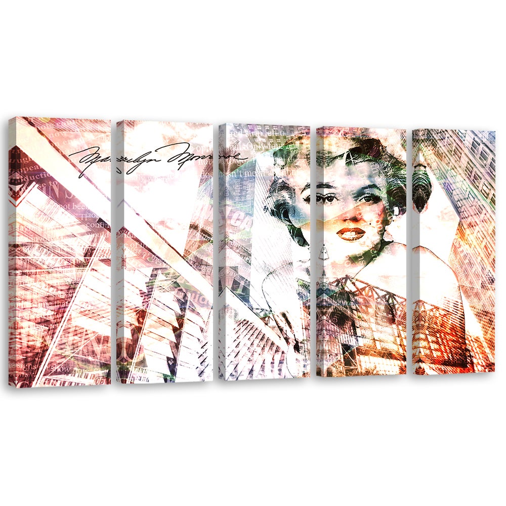 Obraz 5 częściowy na płótnie, Marylin Monroe 100x70