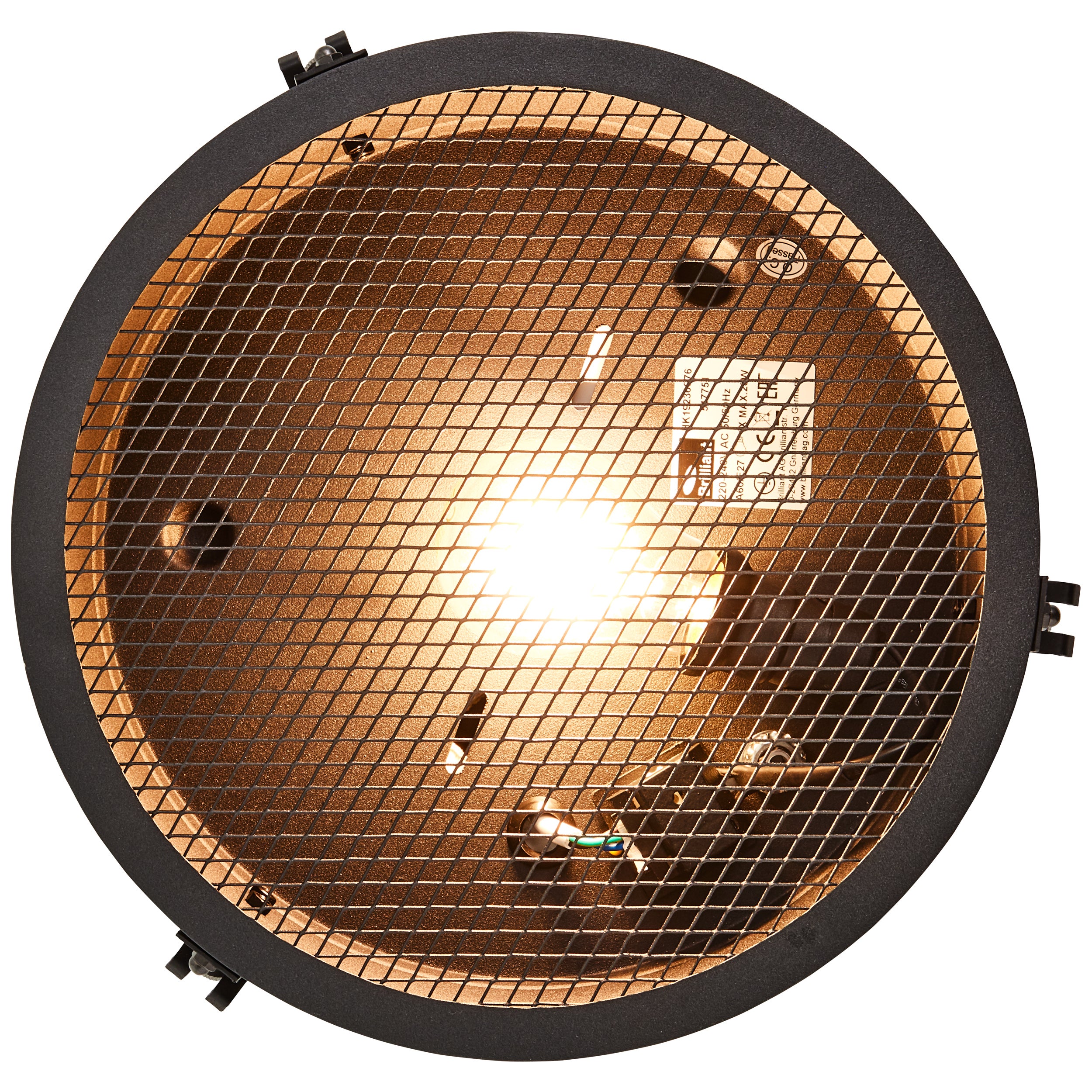 Brilliant Natynkowy panel sufitowy LED Saltery 42cm biały/czarny Plastikowy pilot Możliwość ściemniania wewnętrznego za pomocą zintegrowanego pilota L - 3