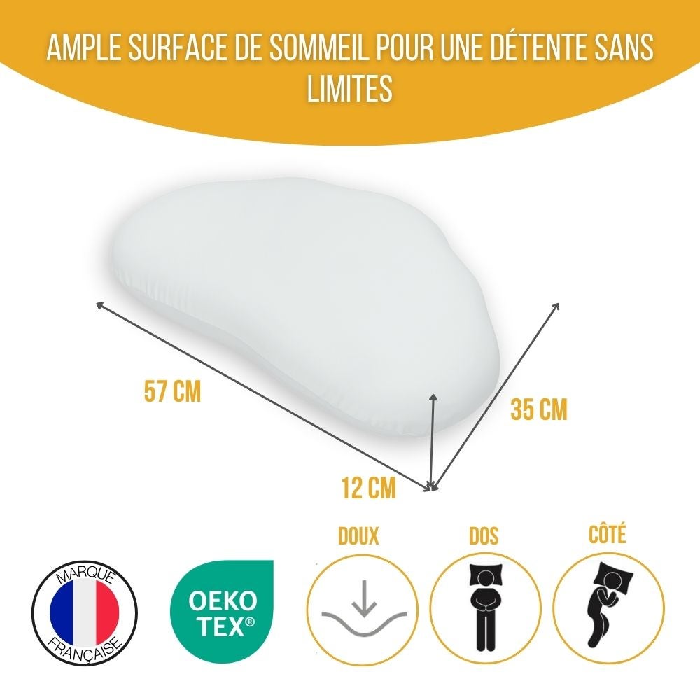 Oreiller ergonomique mémoire de forme – soutien cervical ultra-doux – 57x35x12 – CONFORT ULTIME - 6