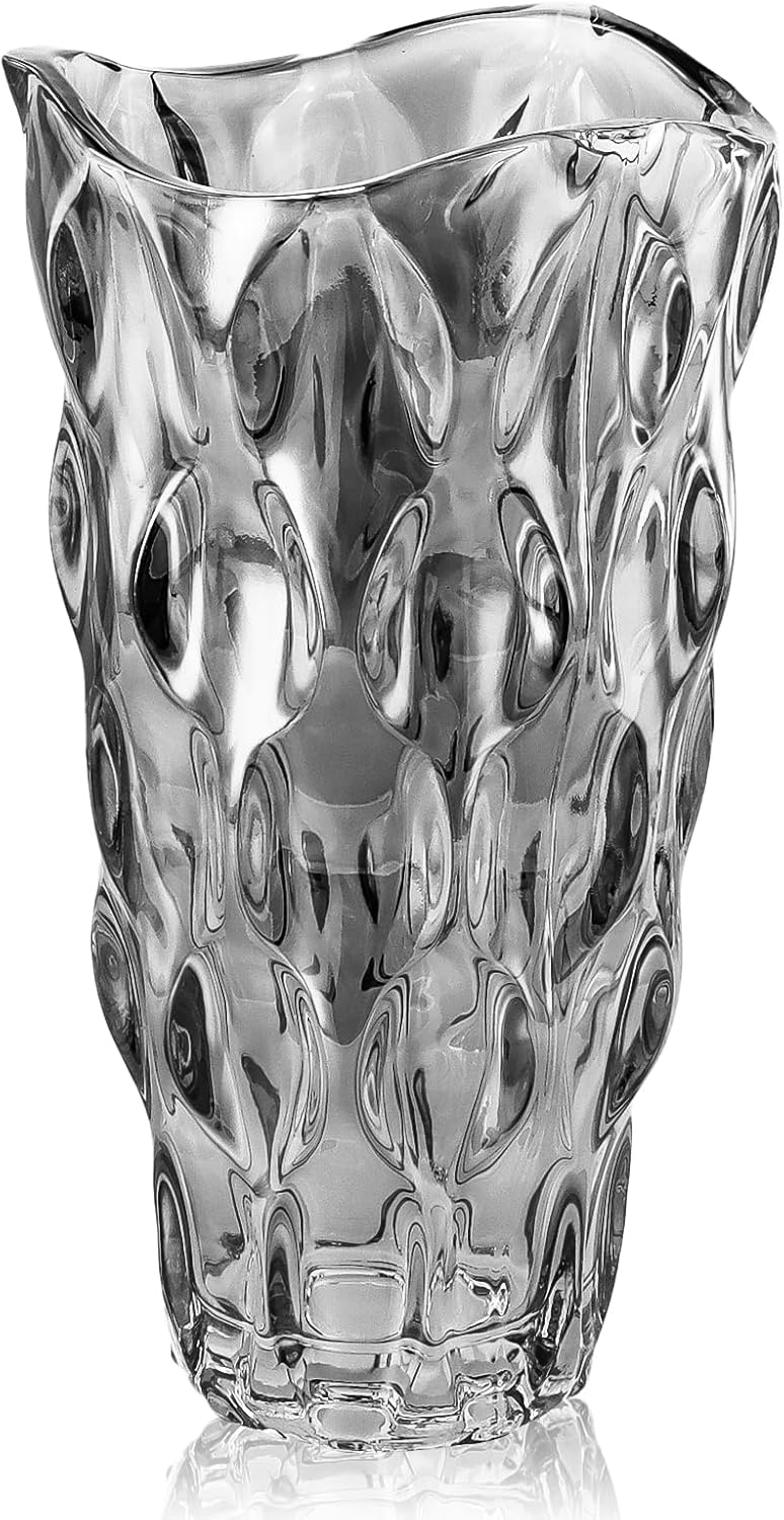 VASANA Vaso Singolo Bocciolo In Vetro Soffiato A Mano - Trasparente - 21 Cm - Per Fiore Singolo, Decorazione Casa E Matrimoni