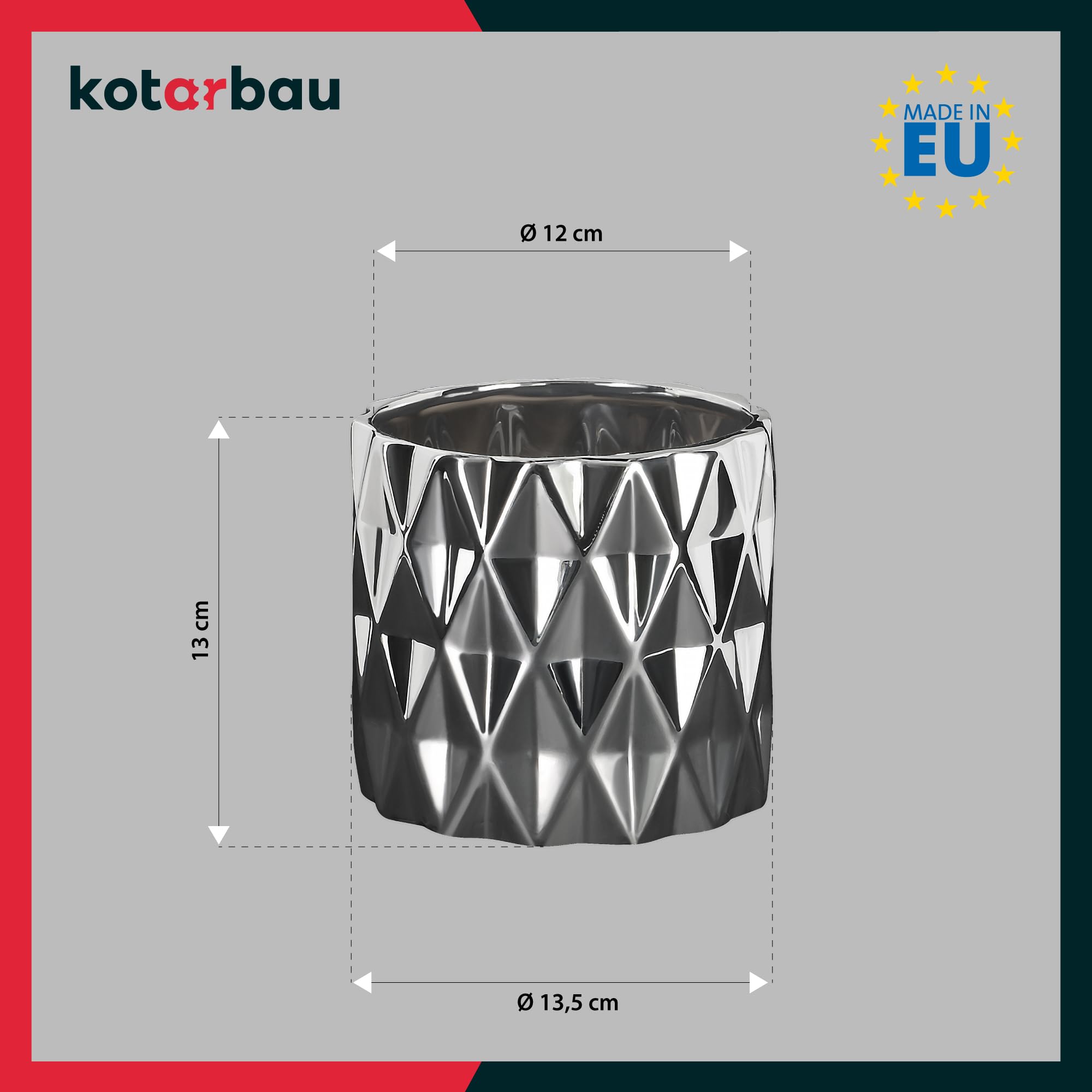 2x doniczka ceramiczna donica osłona cylinder czarna ozdobna kwiaty rośliny - KOTARBAU - 3