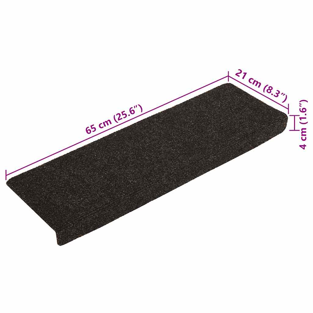 Tapis d'escalier autocollant 30 pcs | Paillasson d'escalier | Tapis de marche marron foncé 65x21x4 cm CFW953894 - 8