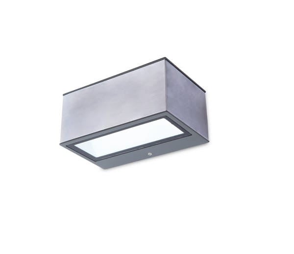 Kinkiet zewnętrzny GEMINI LED 11W Neutralna biel 500lm szaro-biały wym:6,5x9x14,3cm IP54 Lutec