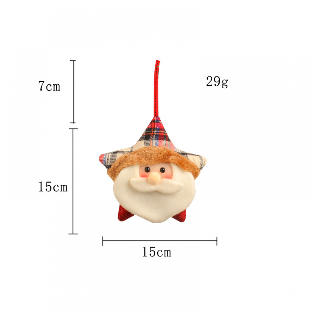 pièces Père Noël Elk Idées de décorations d'arbre de Noël Animaux en peluche Pendentif de bonbons Pentagramme de Noël - 5