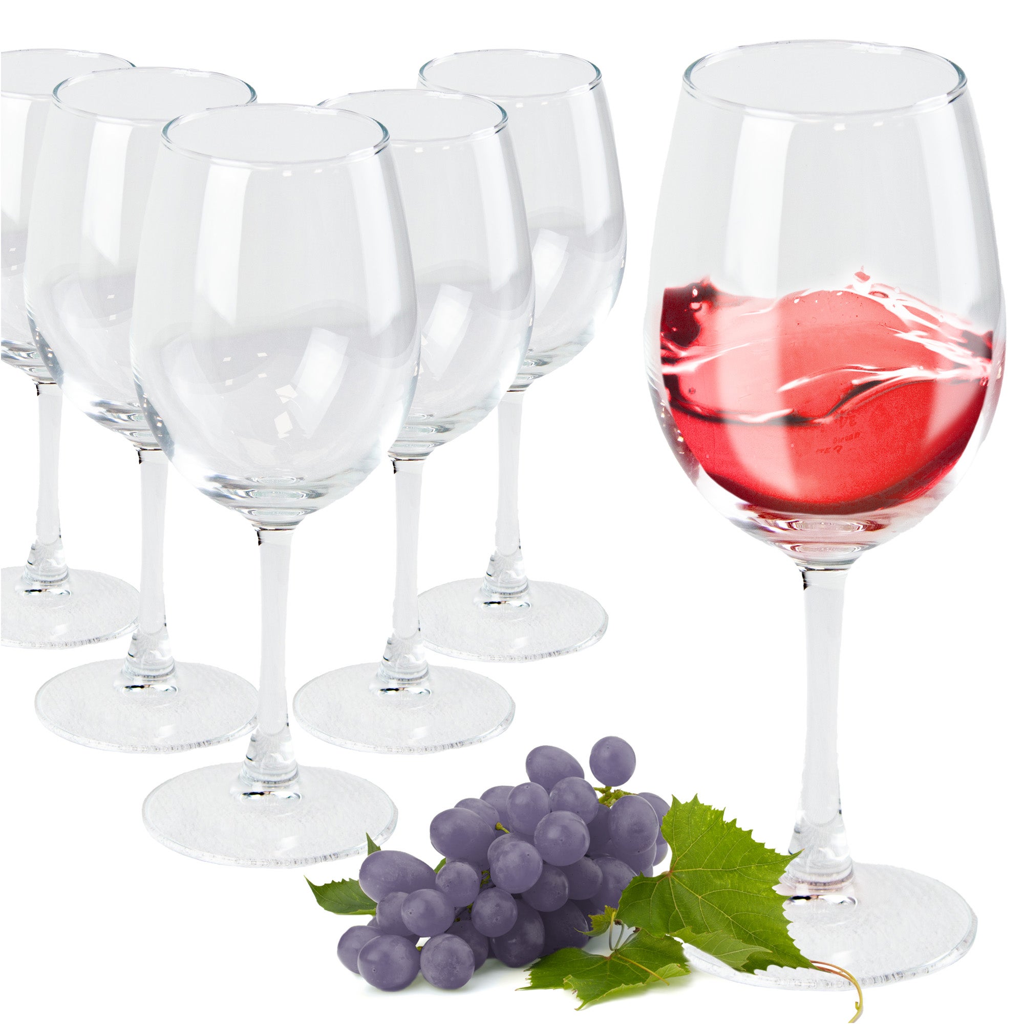 6x Kieliszki Do Wina Szampana Szklanki Eleganckie Szklane 465 ml Zestaw