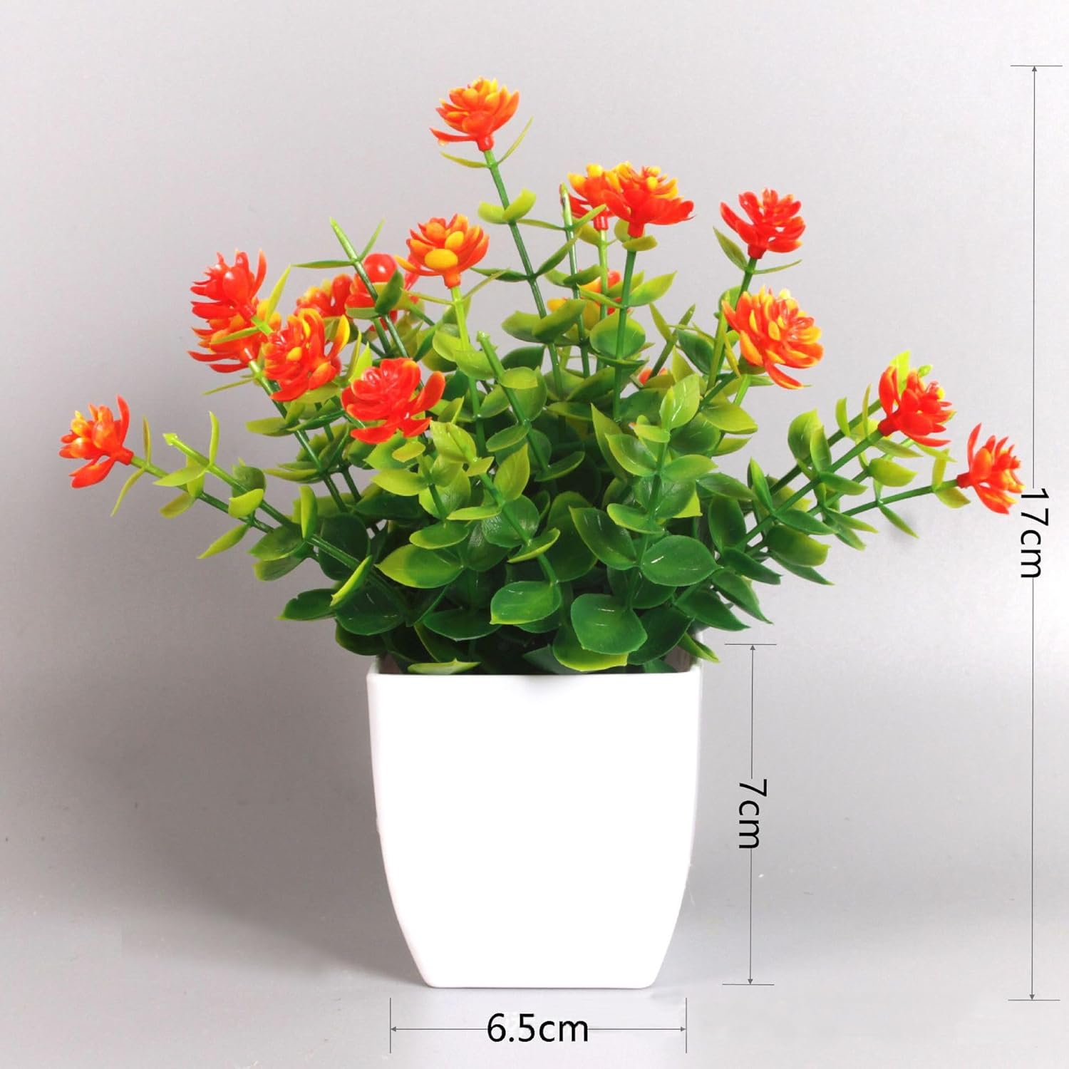 Lot de 6 petites plantes artificielles en pot, fausses plantes d'intérieur avec pots en plastique (fleurs) - 4