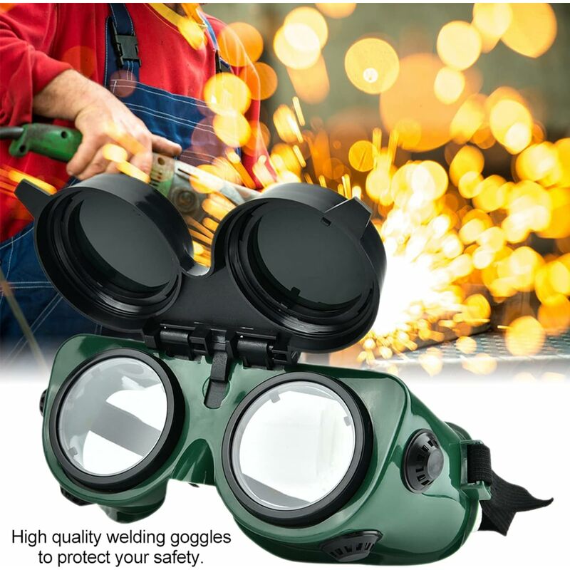 Lunettes de Soudure Avant Rabattables, Lunettes de Protection pour Soudeuses avec Objectif 50mm Lunettes de Protection Utilisées - 4