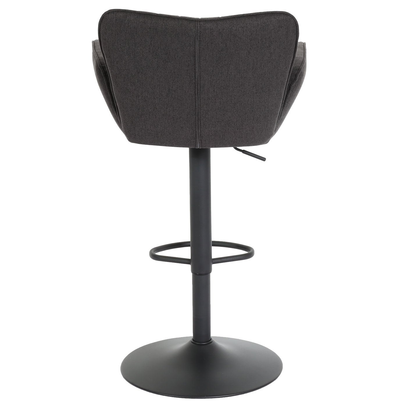Taburete de bar x1 giratorio con reposabrazos giratorio y reposapiés en tela gris oscuro con base de meta 04_0008587 - 7