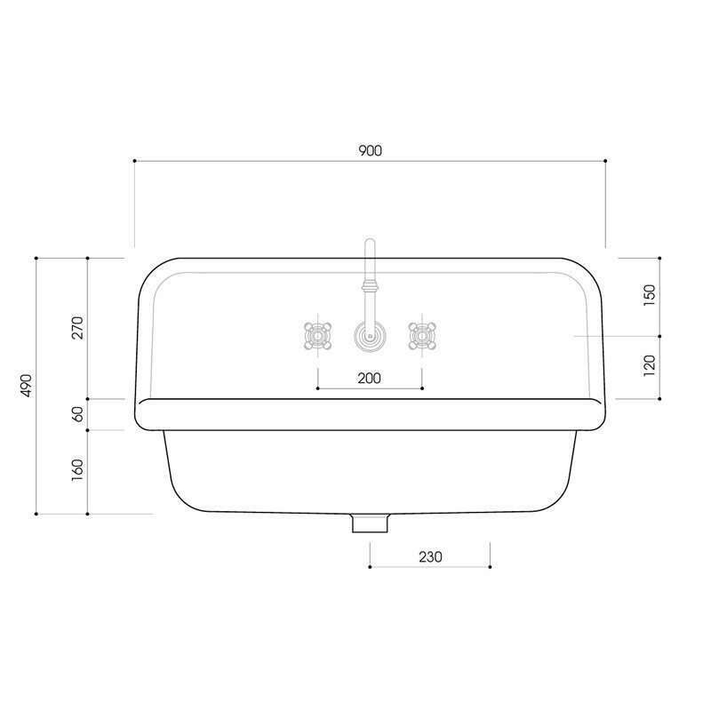 Lavabo École en Céramique émaillée - 90 cm - True Colors - Bleu (Azzurro 5012) - 2