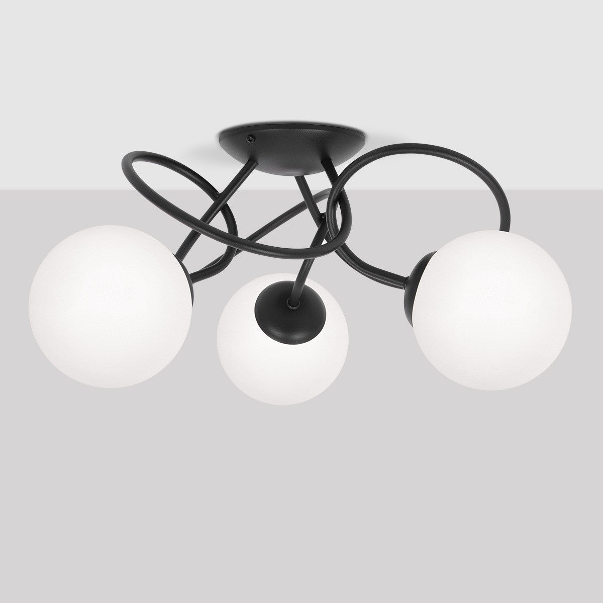 Lampa wisząca NELA czarno-biała 3xE14x15W metal wym:25x48x48cm IP20 Kaja