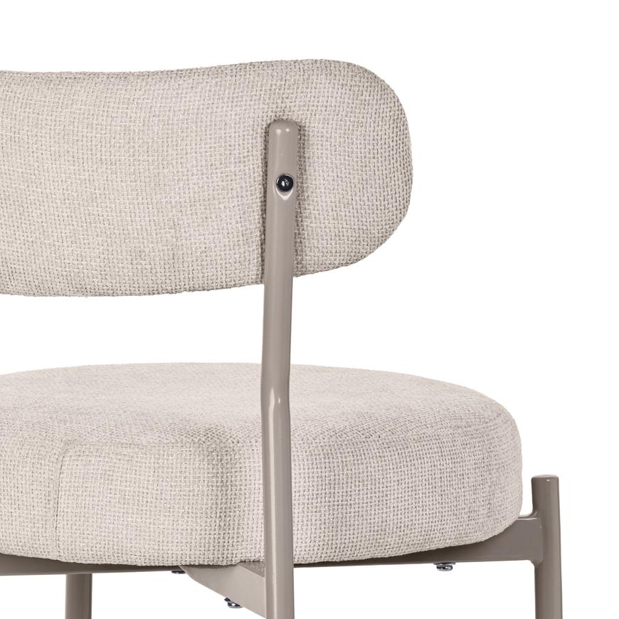 Juego de 2 taburetes de bar GABY color beige en chenilla de estilo contemporáneo - 9