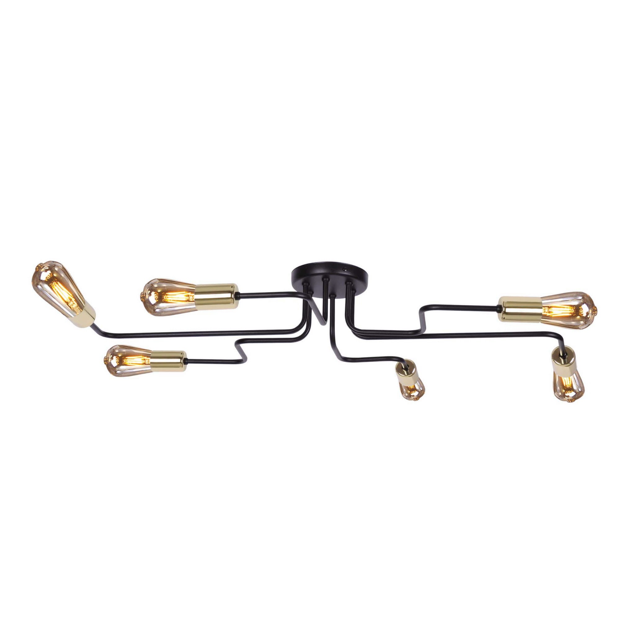 Lampa wisząca Kuga czarna 6xE27x60W wym: 12 x 87 x 30 cm metal Kaja