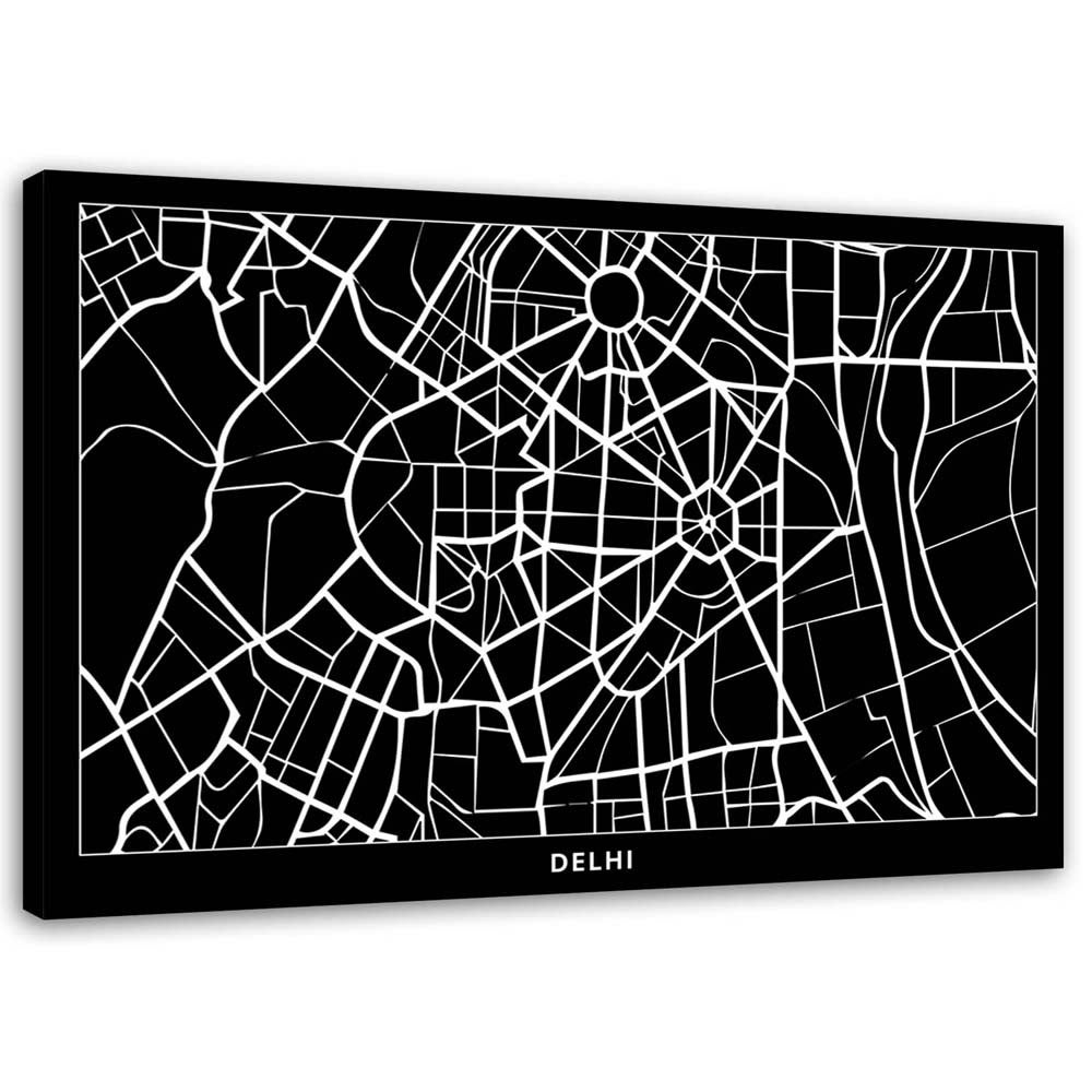 Obraz na płótnie, Delhi - plan miasta 100x70