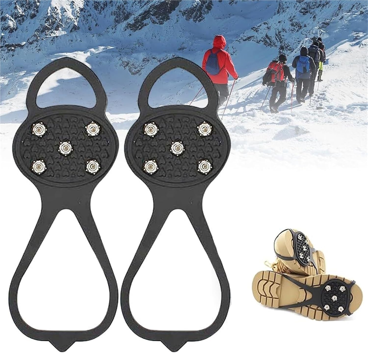 Crampons de Traction for Neige glacée, Crampons élastiques