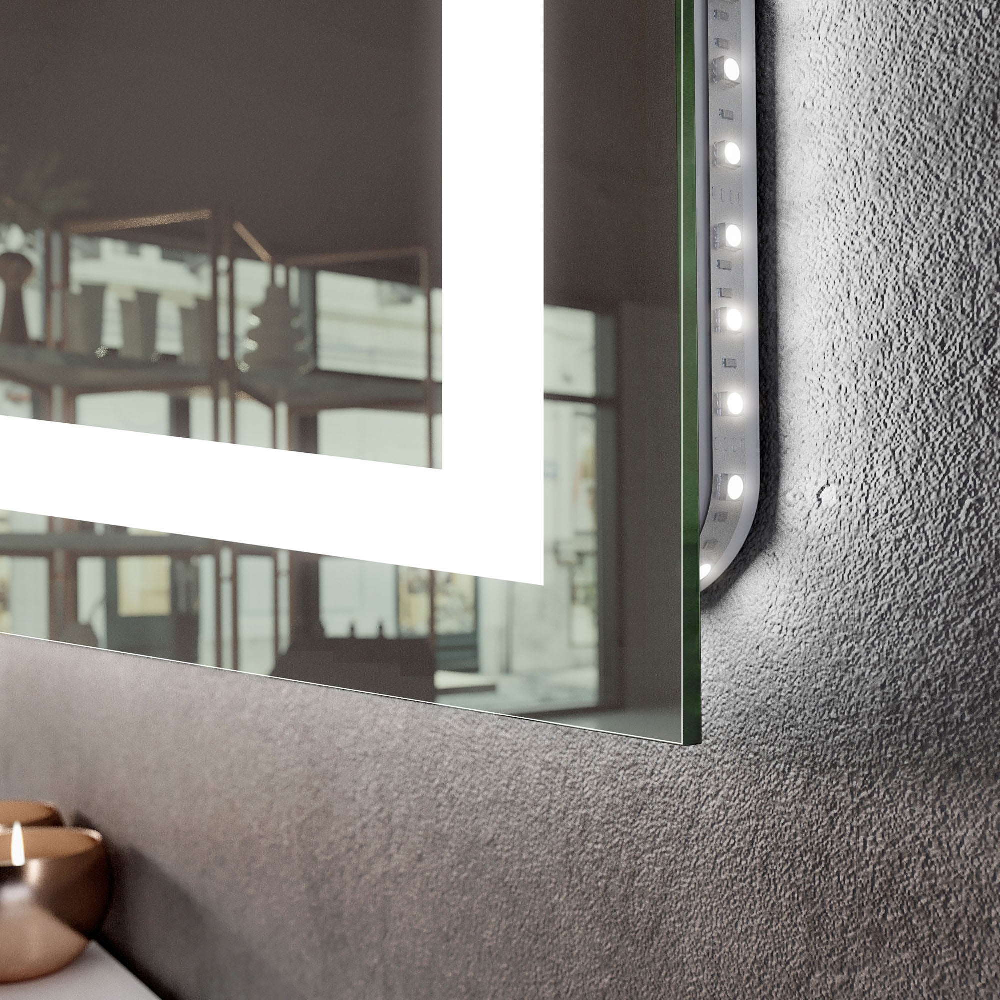 Miroir de Salle de Bain LED Bella - 120x100cm - Blanc Froid 7000K - 6