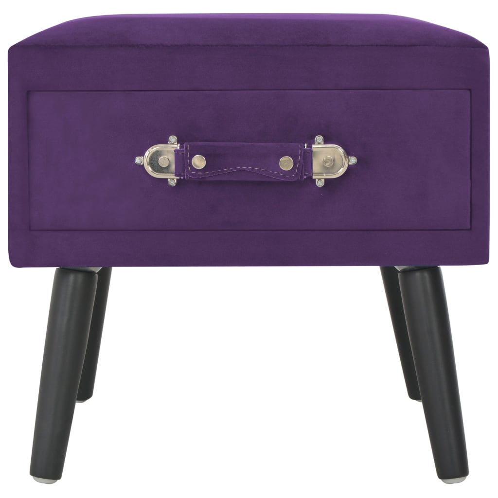 Tables de chevet 2 pcs Violet foncé 40x35x40 cm Velours - 4