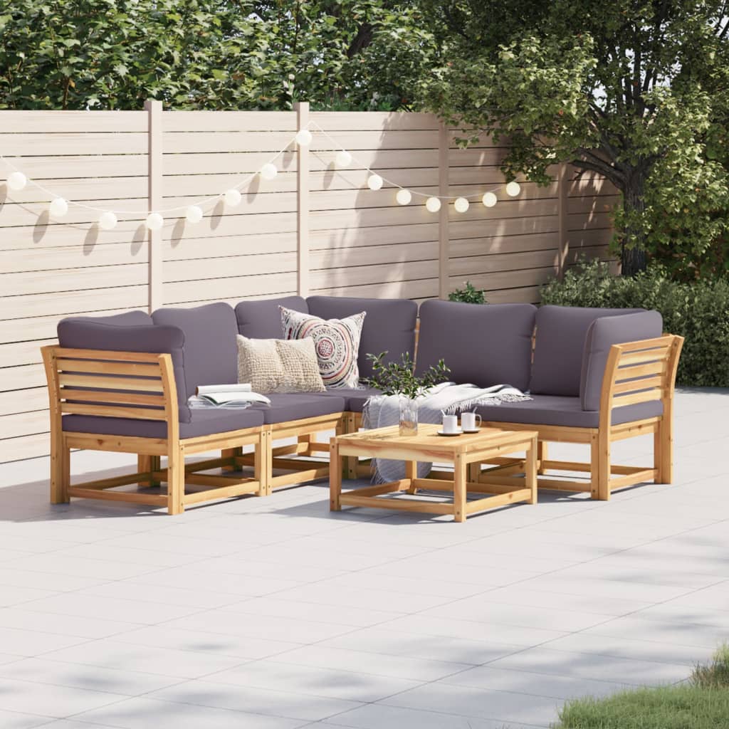 Set Di Divani Da Giardino 10 Pezzi Con Cuscini Nero In Rattan Poliestere Acacia 8721288430199