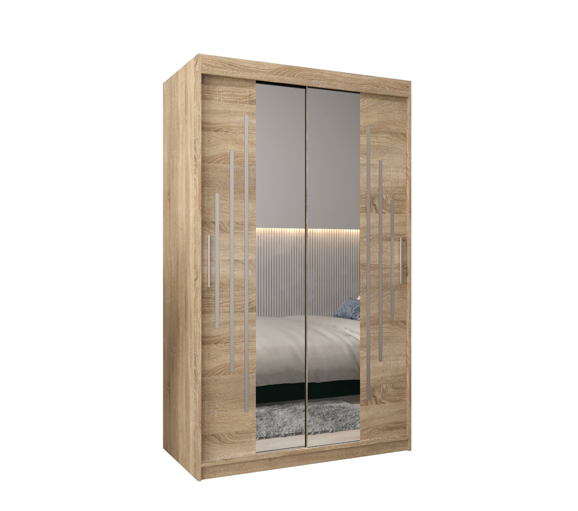 Szafa przesuwna garderoba York 1 120 x 62 x 200 cm Sonoma - Abiks Meble