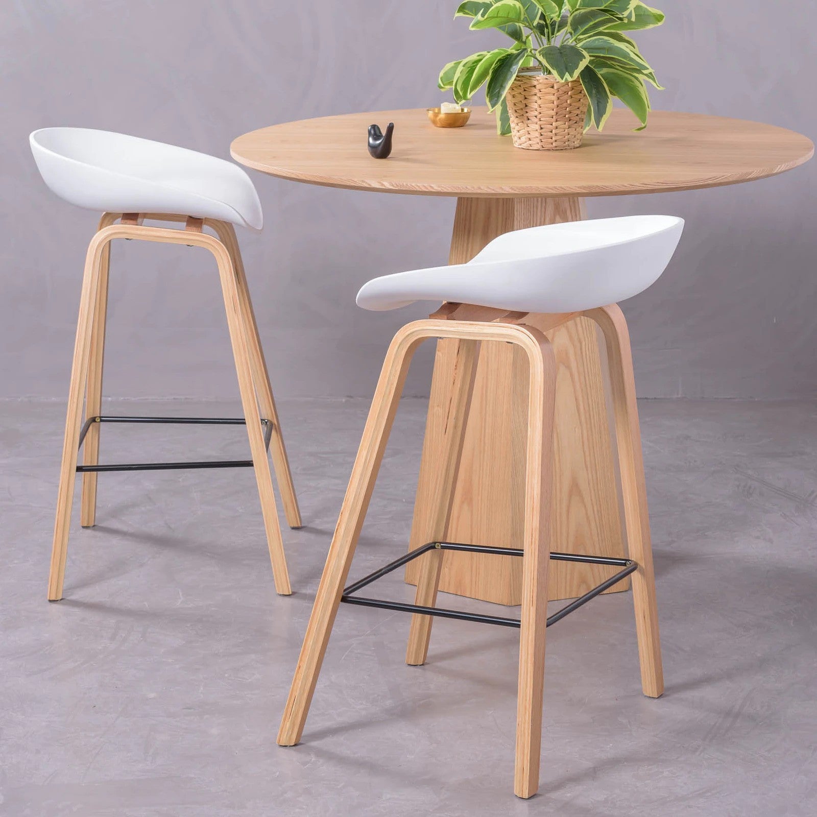 Tabouret nordique pieds en bois de hêtre (63cm) - Daxer - 3
