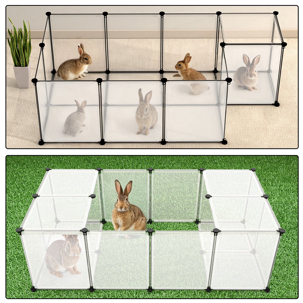 Recinto per Animali di Piccola Taglia da interno Recinzione con fondo Trasparente - 3