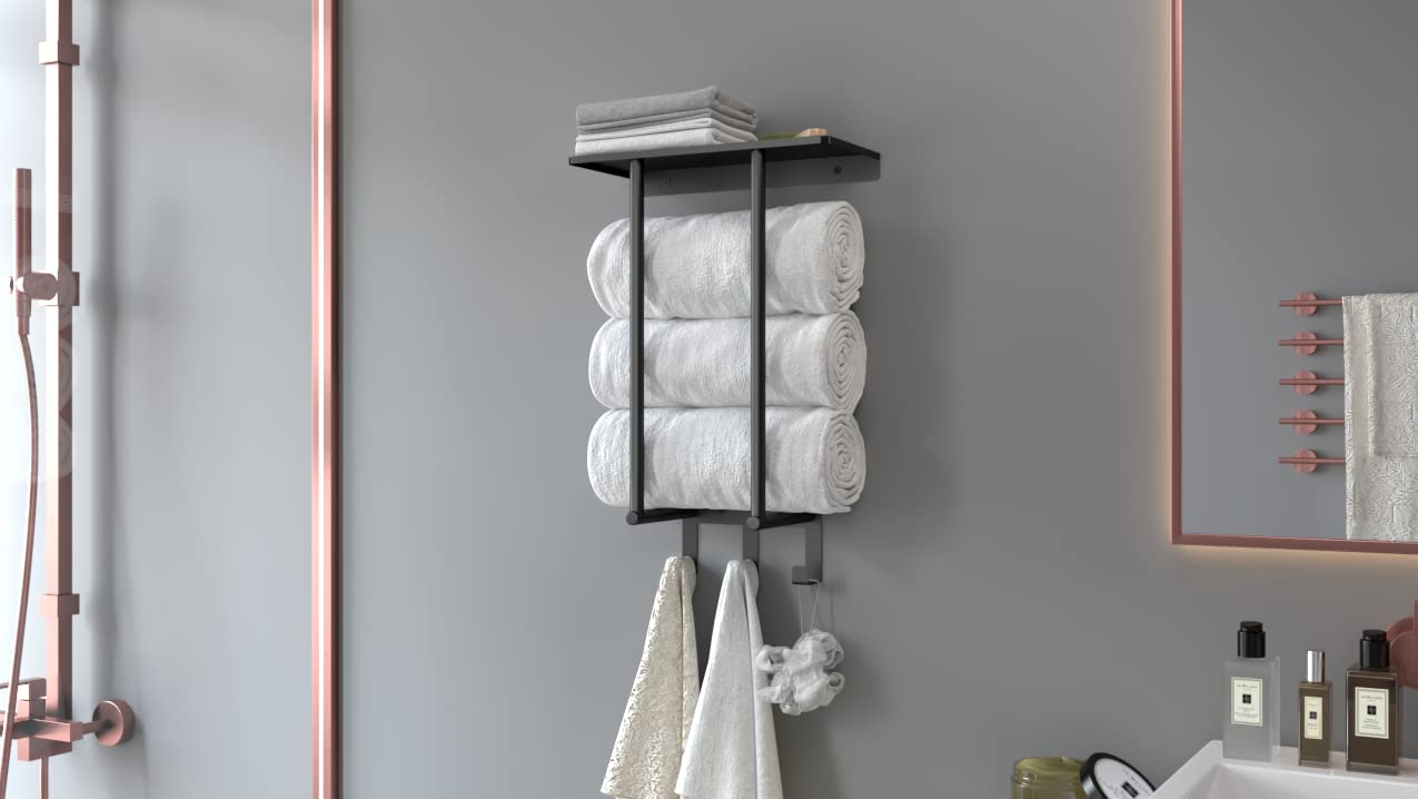 Elle Decor Elle Décor 5 Door Grey Bath-Towel-Hooks