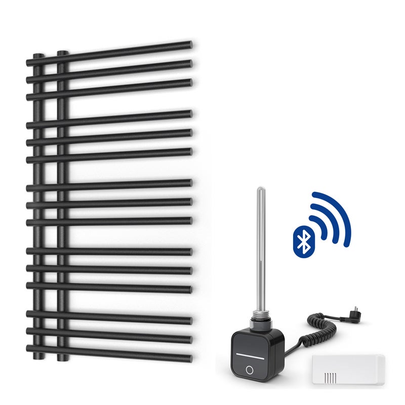 Grzejnik łazienkowy elektryczny drabinka 50x90cm grzałka programator antracyt/czarny Warmtec Brillo