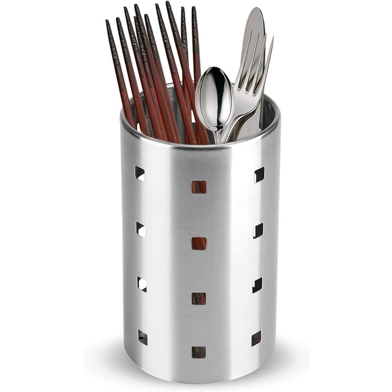 Ociekacz na sztućce 10x17 cm, uchwyt na sztućce ze stali nierdzewnej, garnek na przybory kuchenne, stojak na pałeczki