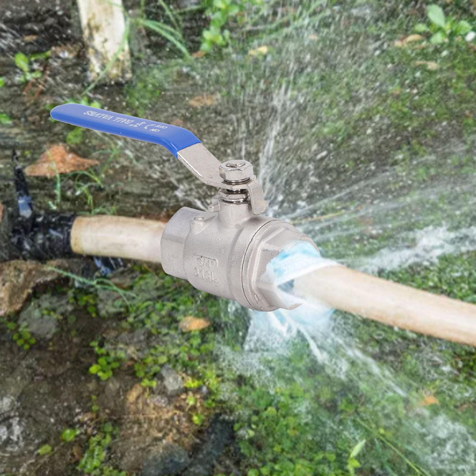 Valvola a Sfera a Passaggio Pieno DN20 da 3/4, Valvola a Sfera Femmina FNPT Valvola a Sfera in Acciaio Inossidabile 316 per Acqua, Olio e Gas