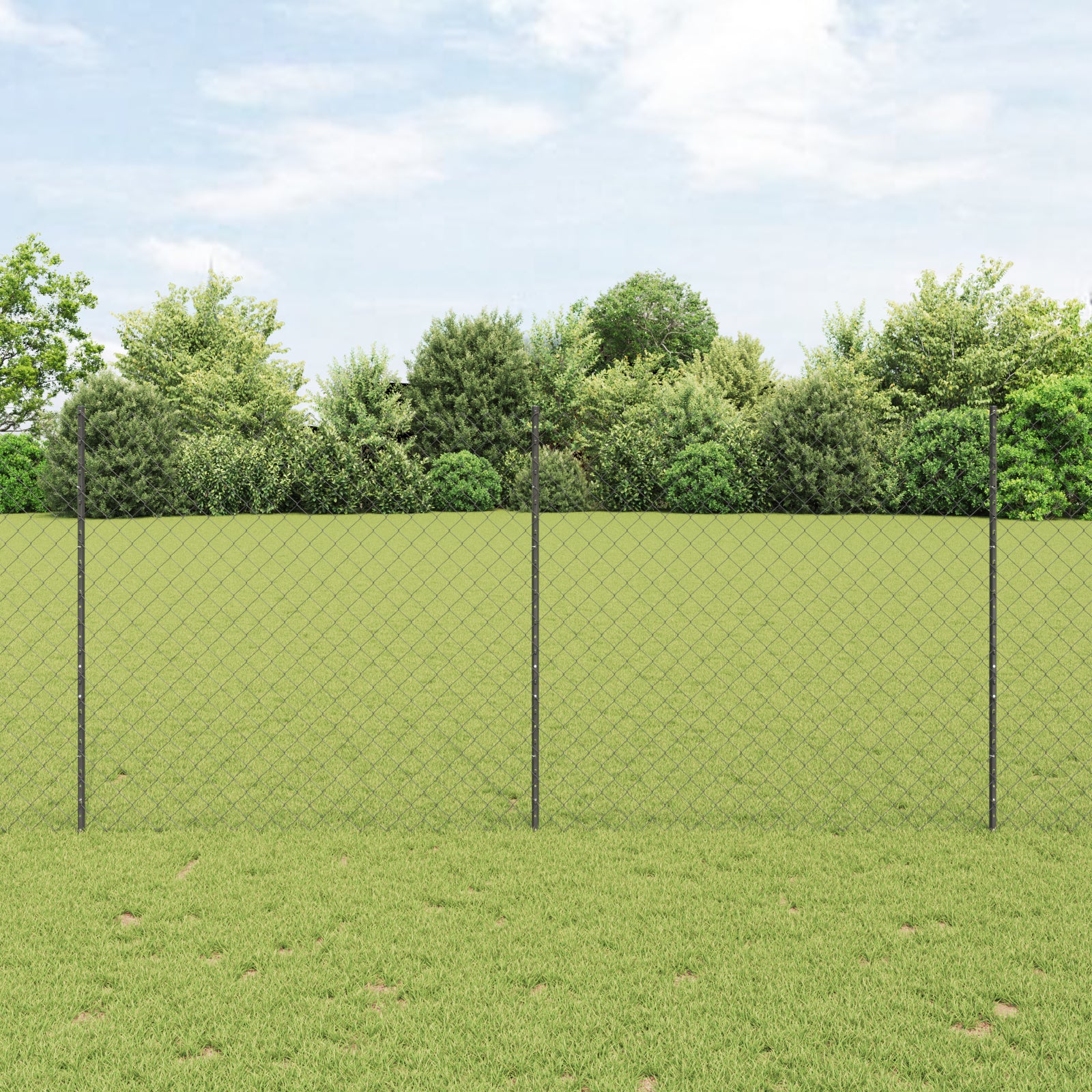 Ogrodzenie z słupkiem Szary 1,4 x 25 m Stal i PVC vidaXL