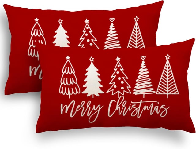 2 Housse Coussin père Noël Wapiti Coton， Décoratif Taie d'oreiller pour Decoration Noel 30 x 50 cm