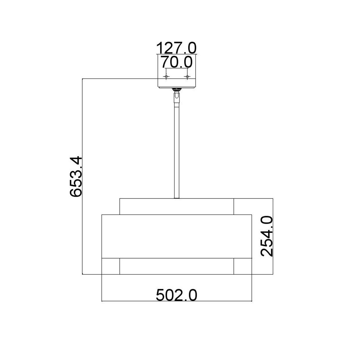 Suspension Kenney, toile blanche et cadre gris doré, 3 éclairages - 2