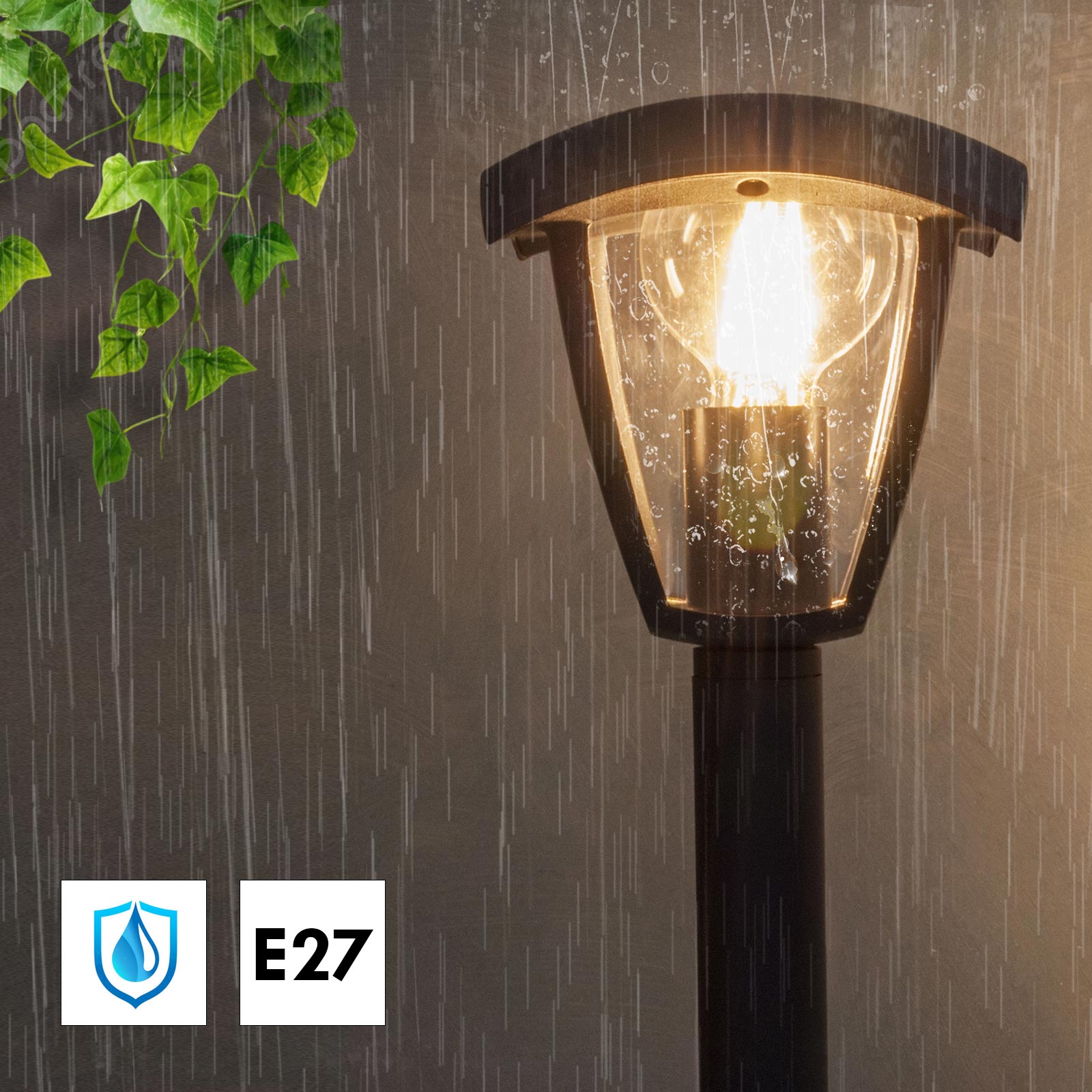 Lampione Da Giardino LED Pageone 10W - Impermeabile IP54, Nero - Foto 7